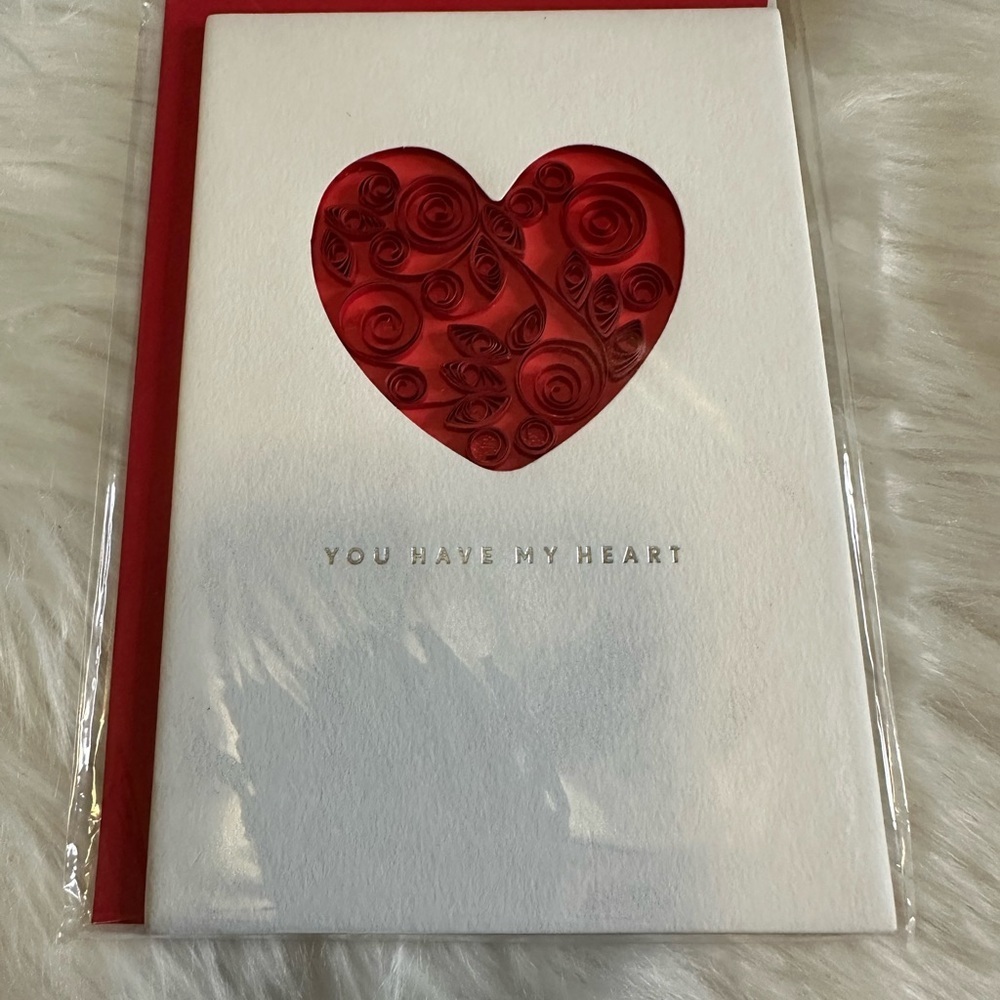 🩵5/$8 Elegant Red Heart Design Card